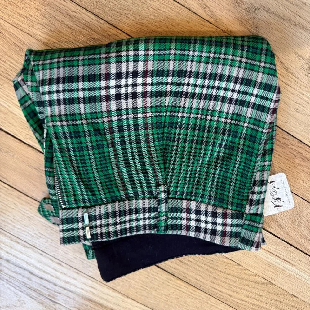 Free People All For Me Plaid Low Rise Green Cuffed Pants NWT Size 2